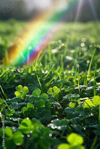 Saint Patrick day Colorful background with a rainbow