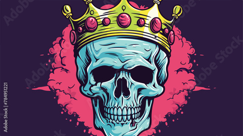 Zombie head wearing a crown vector clip art illustration