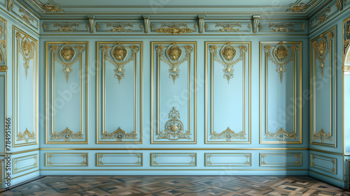 Classic French Boiserie Wall Paneling in Elegant Room