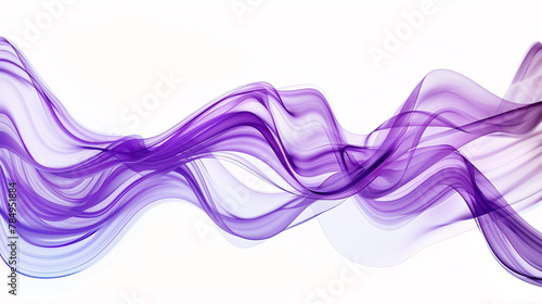Smooth flowing wave lines in rich purple shades, representing creativity and innovation in technology and science, isolated on a white background.