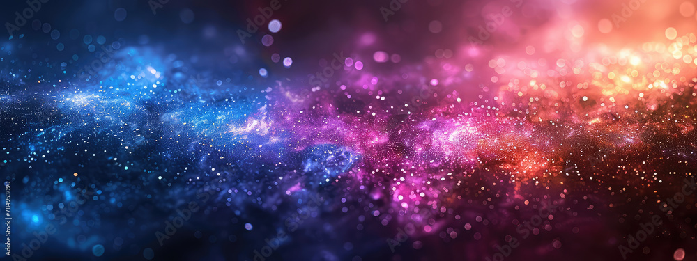Amazing nebula, blue and purple and red colors, dark background. Created with Ai