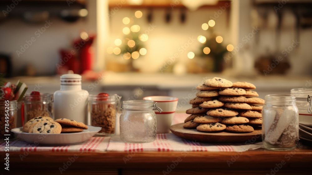 warm and inviting kitchen filled with the aroma of freshly baked cookies and holiday treats. warm and inviting kitchen filled with the aroma of freshly baked cookies and holiday treats.