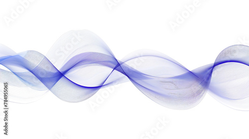 Dynamic wave lines with a gradient of royal blue, symbolizing reliability and trust in digital communication and technology, isolated on a white background.