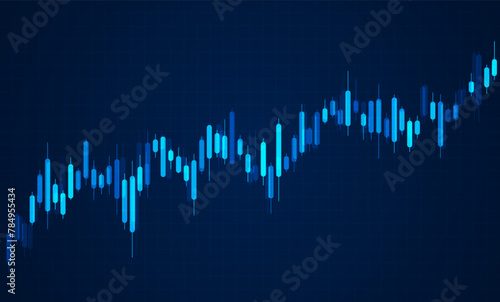 Stock market increasing background. Financial stock market graph