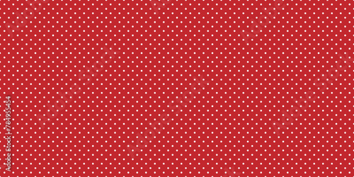Seamless white polka dot on red background