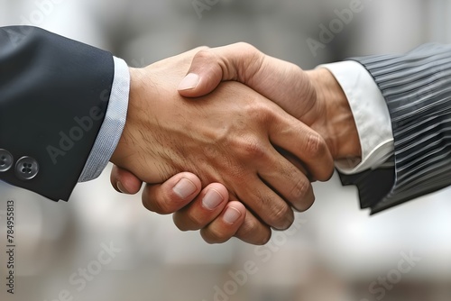 Sealing the Deal: A Strong Handshake Marks Business Success. Concept Professional Image, Business Etiquette, Networking Skills, First Impressions, Successful Negotiations