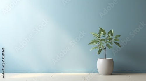 Interior background of room with blue wall, 