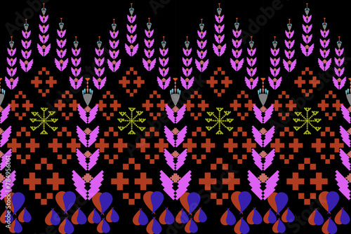 Abstract ethnic geometric pattern design for background or wallpaper.
Figure tribal embroidery. Indian, Scandinavian, Gypsy, Mexican, folk pattern.