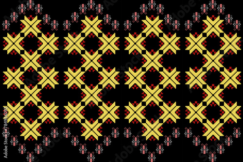 Abstract ethnic geometric pattern design for background or wallpaper.
Figure tribal embroidery. Indian, Scandinavian, Gypsy, Mexican, folk pattern.