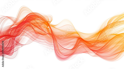 Dynamic wave lines with a gradient of fiery red-orange, symbolizing passion and innovation in digital communication and technology, isolated on a white background.