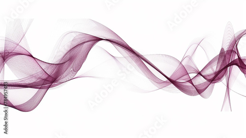 Dynamic wave lines with a gradient of deep burgundy, symbolizing creativity and advancement in digital communication and technology, isolated on a white background.