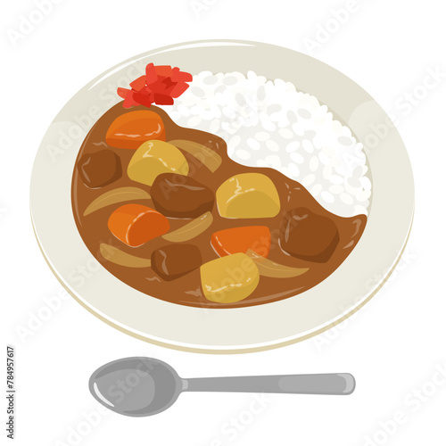 カレーライスのベクターイラスト