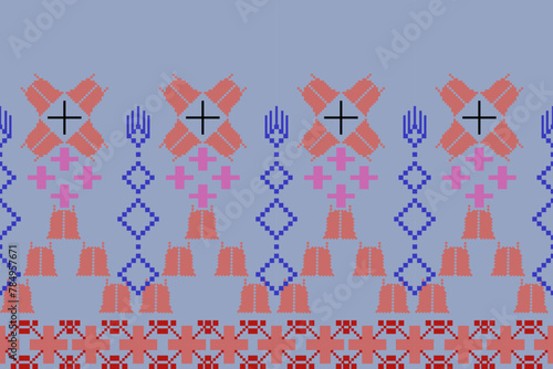 Abstract ethnic geometric pattern design for background or wallpaper.
Figure tribal embroidery. Indian, Scandinavian, Gypsy, Mexican, folk pattern.
