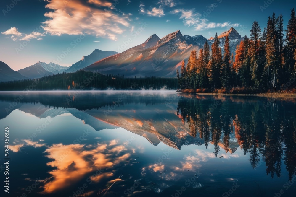Alpine Serenity: Mountain Reflections at Dawn