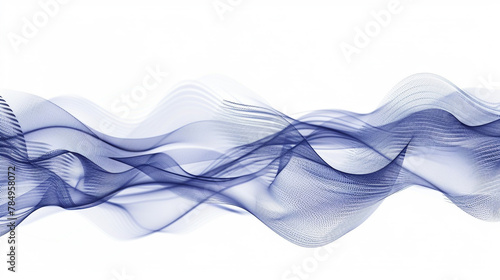 Dynamic wave lines with a gradient of deep blue, symbolizing reliability and stability in digital communication and technology, isolated on a white background.