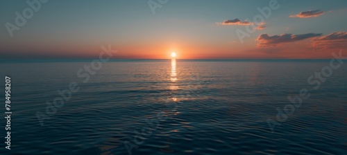 Serene Sunset over Calm Sea