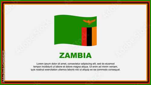 Zambia Flag Abstract Background Design Template. Zambia Independence Day Banner Social Media Vector Illustration. Zambia Banner