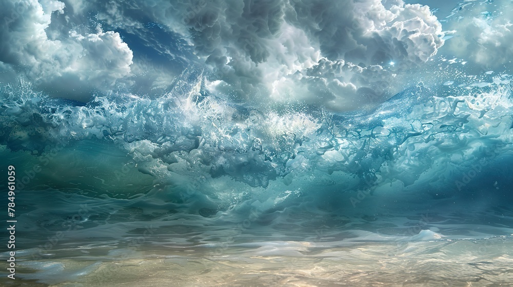 Fototapeta premium Underwater Views: Featuring abstract interpretations of underwater scenes, including textures and light play underwater. 