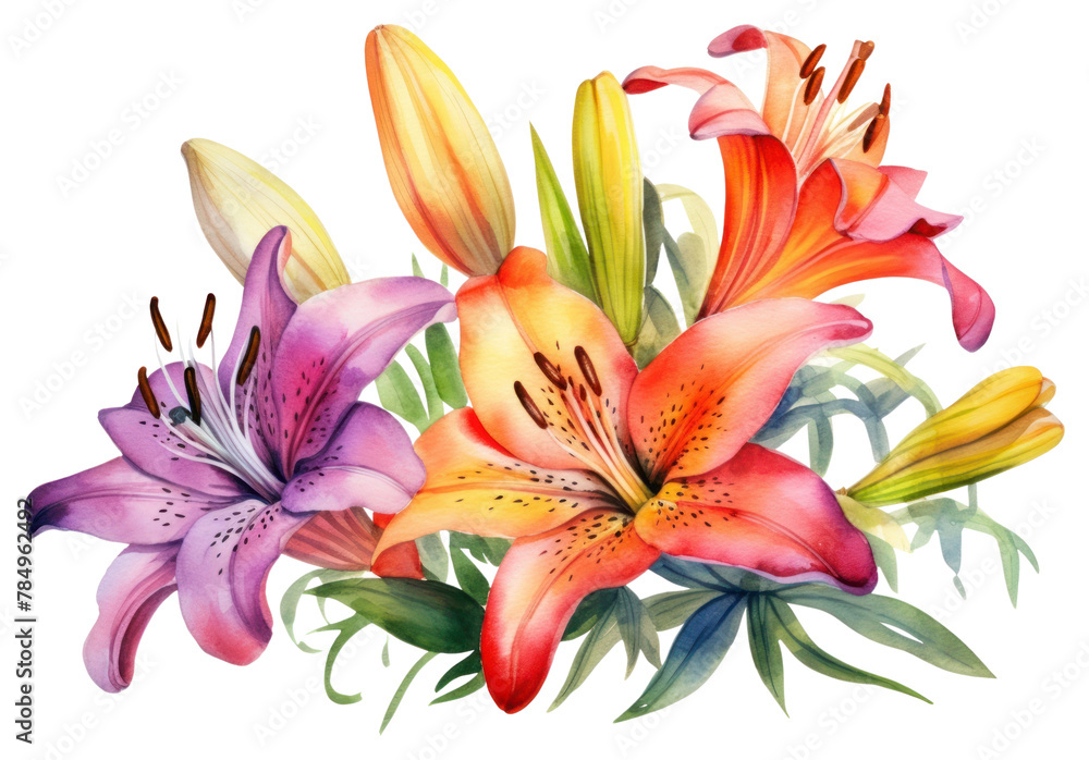 Fototapeta premium PNG Lily flower plant inflorescence