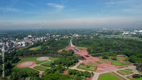 National Martyrs Memorial of Bangladesh Beautiful Weather Aerial Shot photo