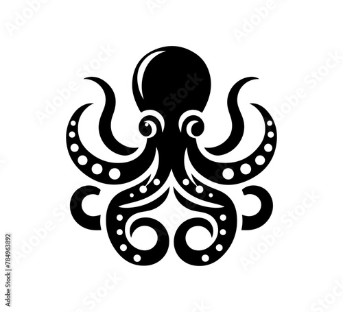 Octopus vintage logo template vector