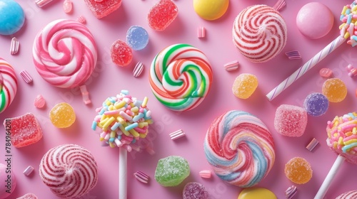 Delicious background candy food illustration tasty sugary, colorful dessert, confectionery snack delicious background candy food