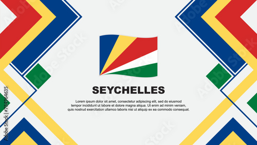 Seychelles Flag Abstract Background Design Template. Seychelles Independence Day Banner Wallpaper Vector Illustration. Seychelles Banner