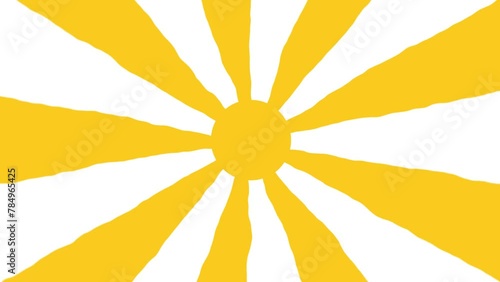 Summer radial rays. Abstract animation background spiral with turbulence