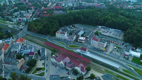 Panorama Railway Station In Swidnica Dworzec Kolejowy Aerial View Poland photo