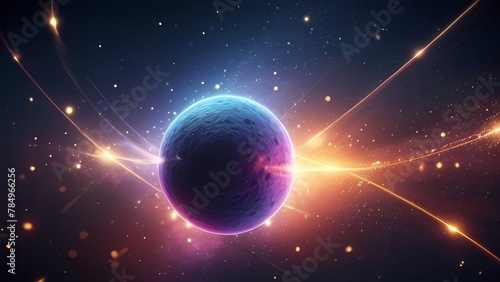 Particle technology background design, Abstract wave of particle dots, high technology and big data