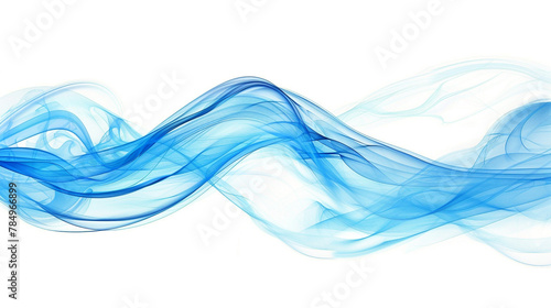 An electric cerulean blue abstract wave background with a white backdrop.