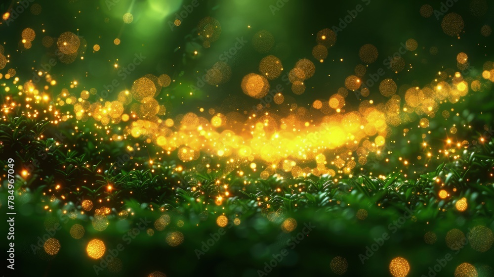 Emerald Green Bokeh. Enchanting Background Featuring Lush Green Bokeh.