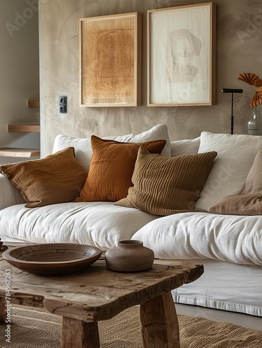 Cozy Modern Bedroom Interior with Earth Tones
