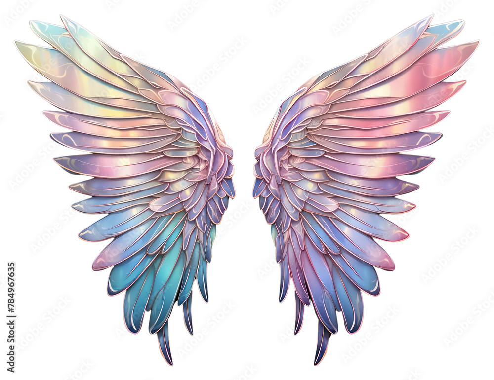 Naklejka premium PNG Angle wings iridescent angel lightweight creativity
