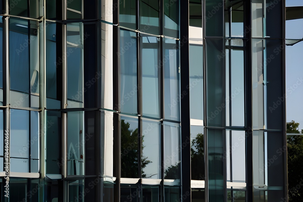 Architecture image with a modern glass building with nature backgrounds Generative AI Architecture image with a modern glass building with nature backgrounds Generative AI