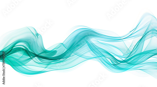 A vibrant turquoise blue abstract wave background with a white backdrop.