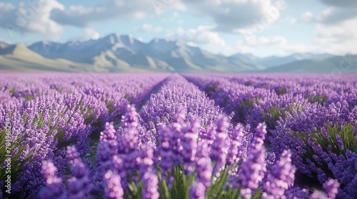 Floral Seamless Background. Lavender Field Seamless Background.