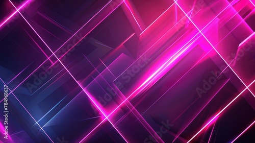 Abstract geometry infused with vibrant neon hues, Ai Generated.