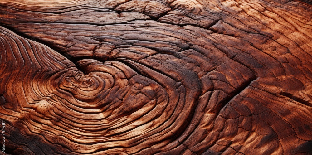 Fototapeta premium Delve into the organic warmth of a wooden cut texture. Ai Generated