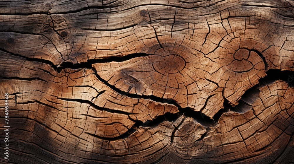 Naklejka premium Delve into the organic warmth of a wooden cut texture. Ai Generated