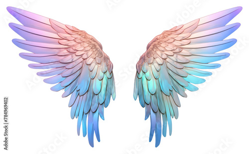 PNG Wings iridescent flying bird white background