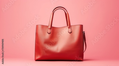 Elevate your style with a chic women's bag, isolated on a vibrant pink background. Ai Generated.
