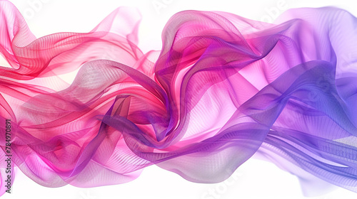 A stunning rainbow texture embellished with hues of pink, purple, and magenta, intricately intertwined to form a seamless and dynamic pattern, isolated on a solid white background.