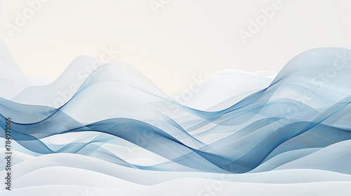 A soothing baby blue abstract wave background with a white backdrop.