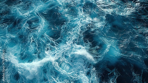 View from above. waves on the sea surface