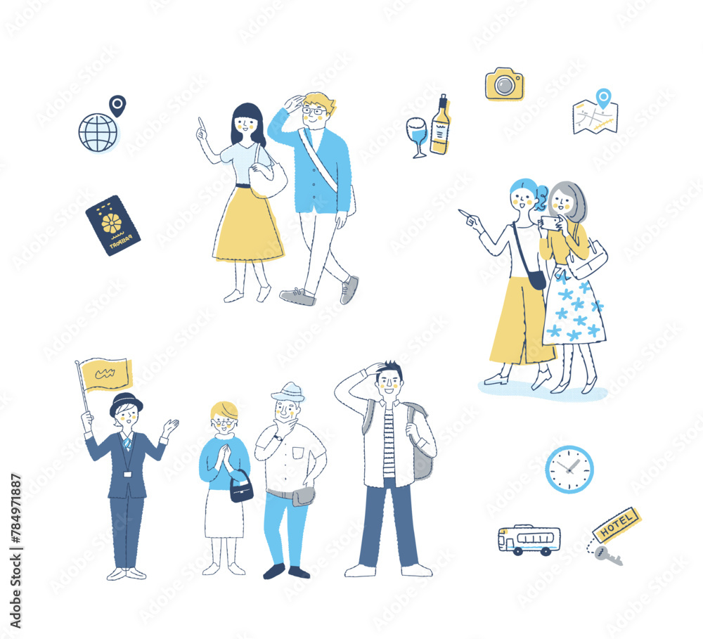 トラベルイメージ　人物とアイテム　セット