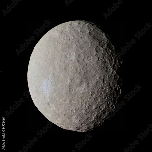 Ceres dwarf planet, situated in the middle asteroid belt between the orbits of Mars and Jupiter.