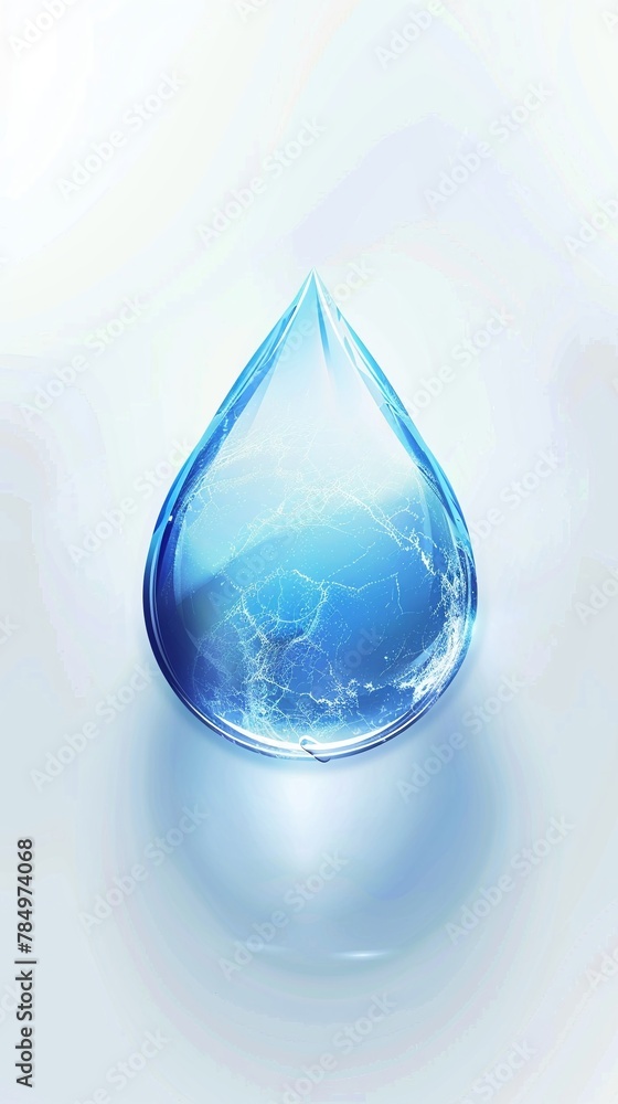 Hologram water drop icon, glowing blue, clear background, Hologram water drop icon, glowing blue, clear background,