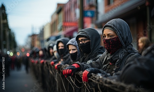 Group of People Wearing Face Masks on Street