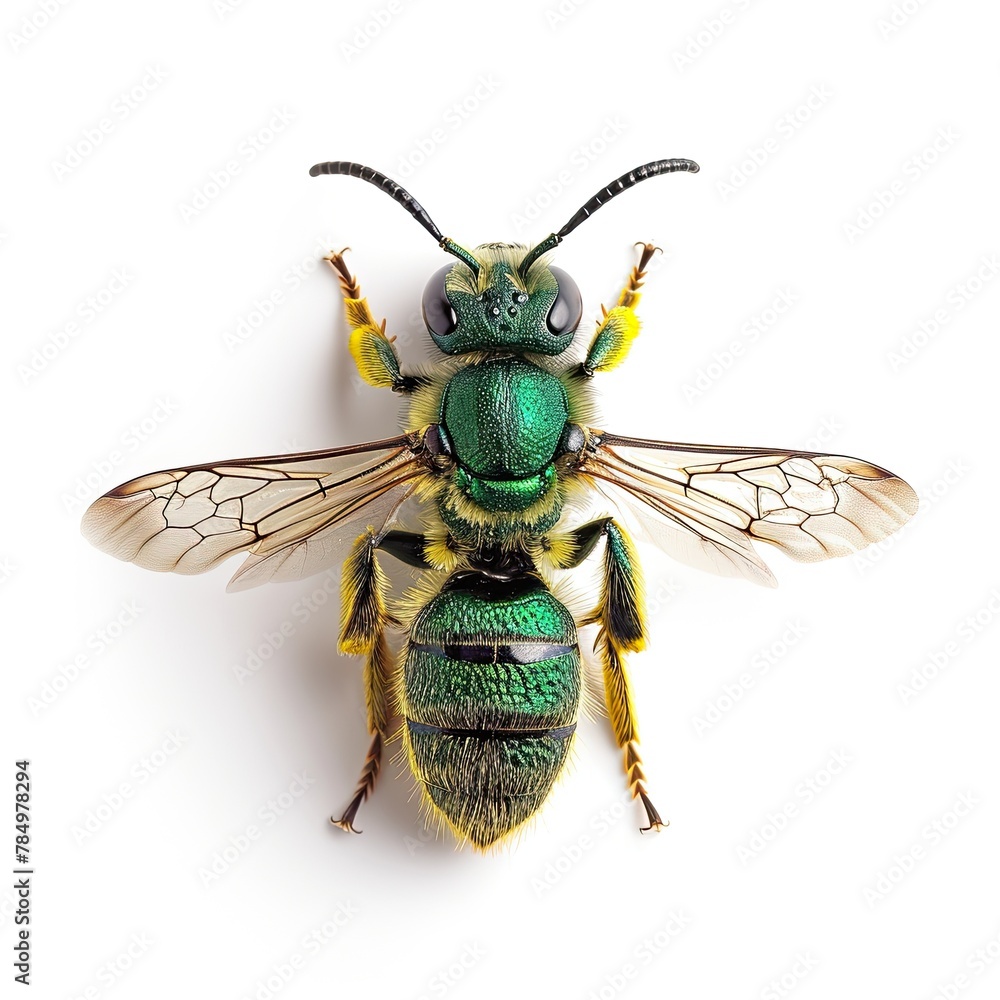 Fototapeta premium a Sweat Bee on white Background, 